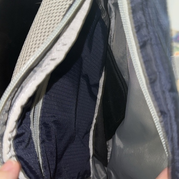 L.L.Bean Navy Blue/Grey Stowaway Sling One Strap Backpack Medium Sized Bag - Picture 5 of 9